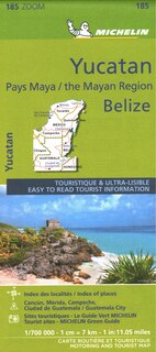 Couverture_Michelin ZOOM Yucatan and the Mayan Region Belize Road and Tourist Map 185