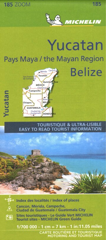 Couverture_Michelin ZOOM Yucatan and the Mayan Region Belize Road and Tourist Map 185