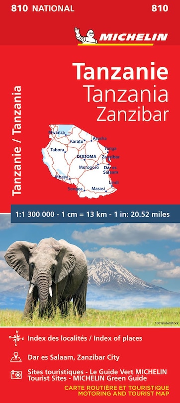 Front cover_Michelin Tanzania Zanzibar Road and Tourist Map 810