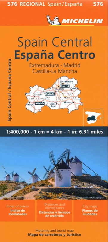 Front cover_Spain: Central, Extremadura, Castilla-La Mancha, Madrid Map 576