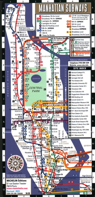 Front cover_Streetwise Manhattan Bus Subway Map - Laminated Subway & Bus Map of Manhattan, New York