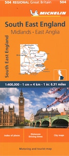 Front cover_Michelin Map Great Britain: England, Southeast, Midlands & East Anglia Map 504