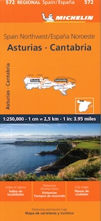 Front cover_Michelin Map Spain: Northwest, Asturias, Cantabria Map 572