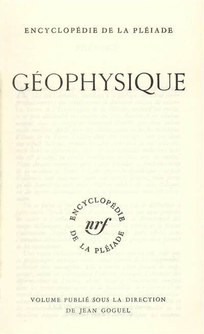 Front cover_Géophysique