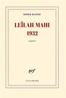 Front cover_Leïlah Mahi 1932