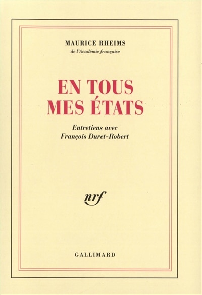Couverture_En tous mes états : entretiens avec François Duret-Robert