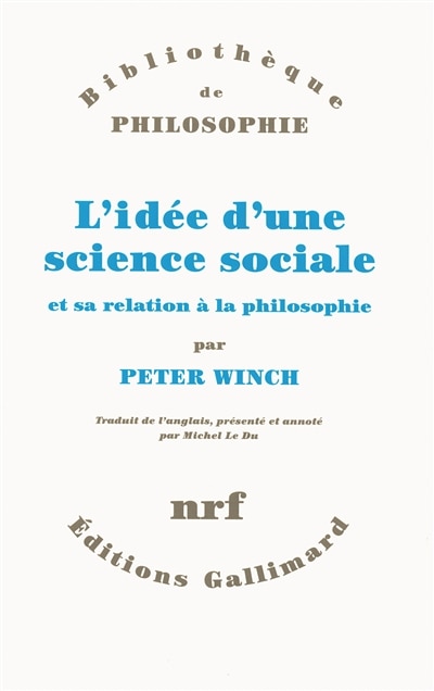 Couverture_L' idée d'une science sociale et sa relation à la philosophie