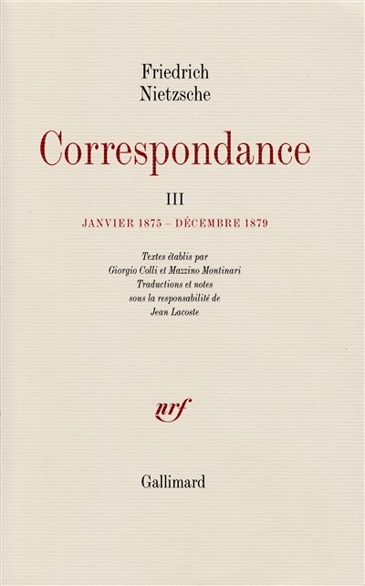 Couverture_Correspondance, Vol. 3. Janvier 1875-décembre 1879