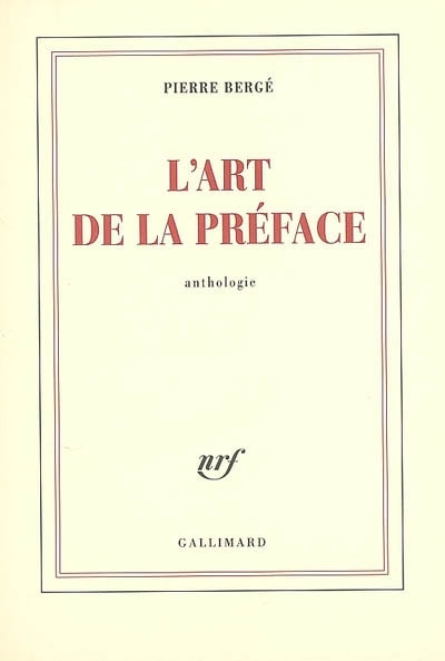 Couverture_L'art de la préface