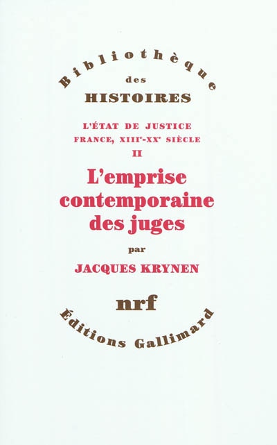 Front cover_L'emprise contemporaine des juges