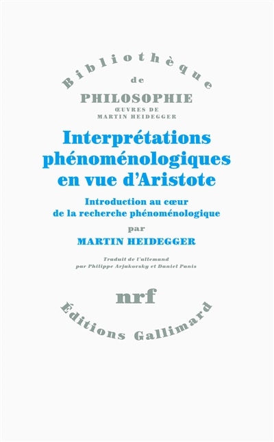 Couverture_Interprétations phénoménologiques en vue d'Aristote