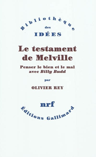 Front cover_Le testament de Melville : penser le bien et le mal avec Billy Budd