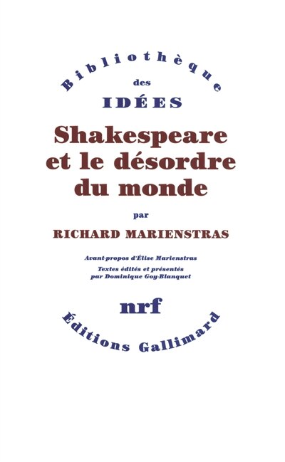 Couverture_Shakespeare et le désordre du monde