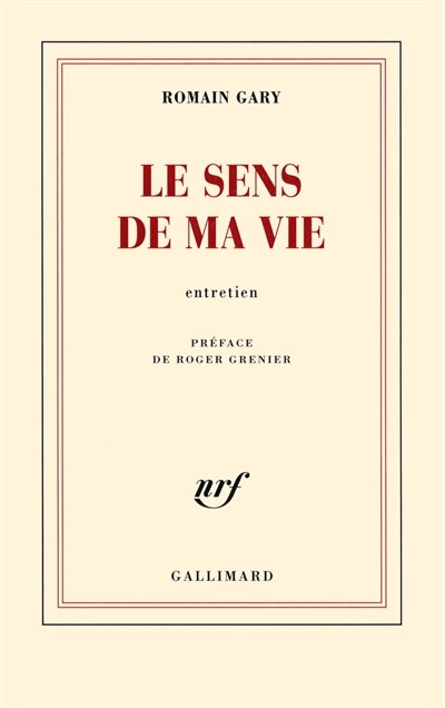 Front cover_Le sens de ma vie : entretien