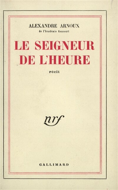 Front cover_Le seigneur de l'heure : récit