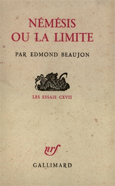 Couverture_Némésis ou La limite : essai d'humanisme dialectique