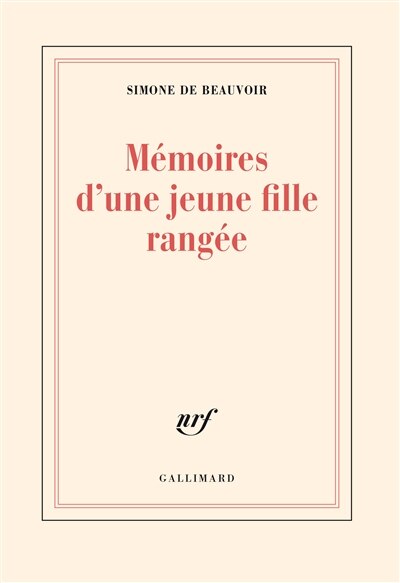 Front cover_Mémoires d'une jeune fille rangée