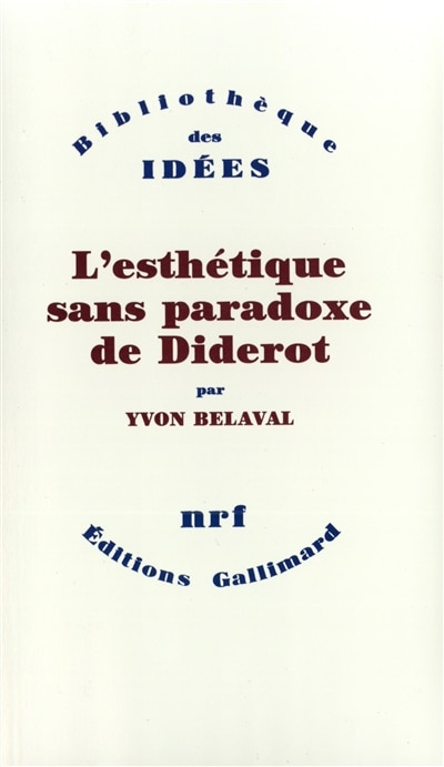 Front cover_L'esthétique sans paradoxe de Diderot