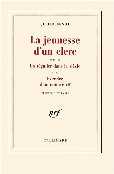 Front cover_La Jeunesse d'un clerc ; Un Régulier dans le siècle ; Exercice d'un enterré vif