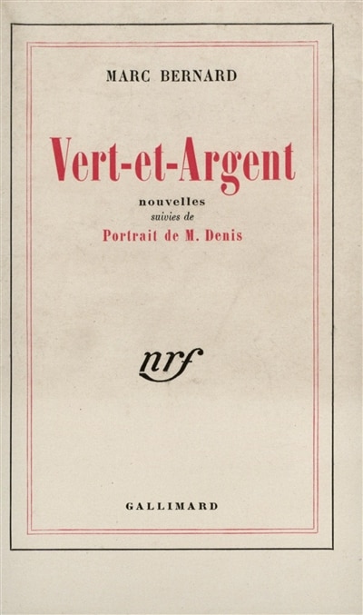 Couverture_Vert-et-argent ; Portrait de Monsieur Denis