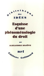 Front cover_Esquisse d'une phénoménologie du droit