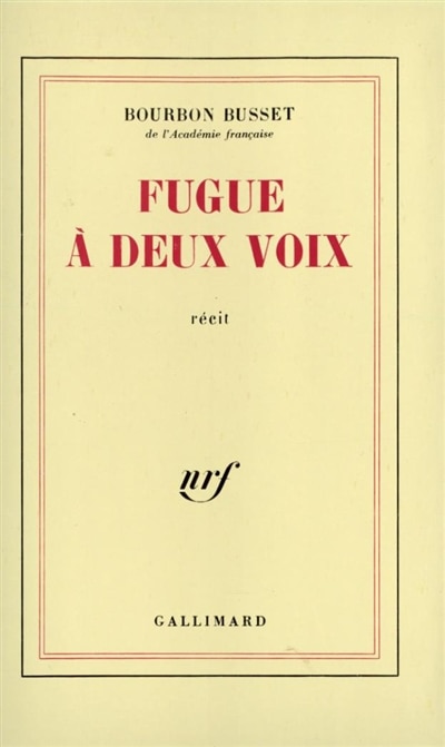 Front cover_Fugue à deux voix : récit