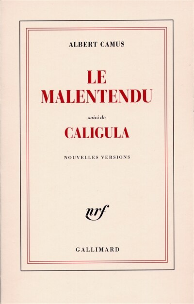 Front cover_Le malentendu ; Caligula