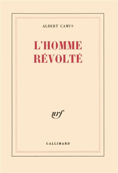 Front cover_L'homme révolté