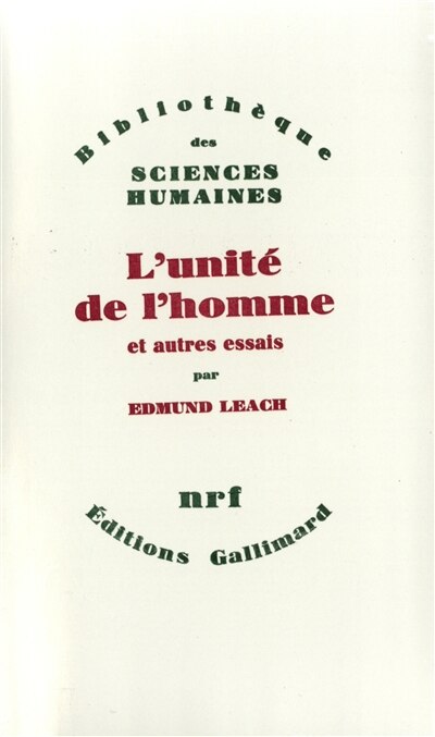 Front cover_L'Unit&eacute; de l'homme et autres essais