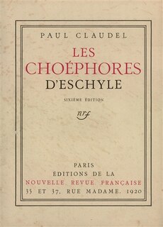 Front cover_Les Choéphores d'Eschyle