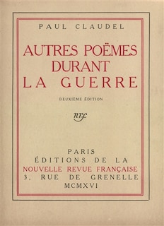 Couverture_Autres po&egrave;mes durant la guerre