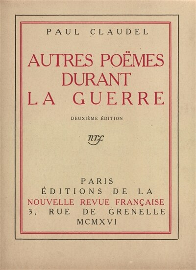 Couverture_Autres po&egrave;mes durant la guerre