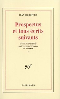 Couverture_Prospectus et tous écrits suivants, Vol. 1