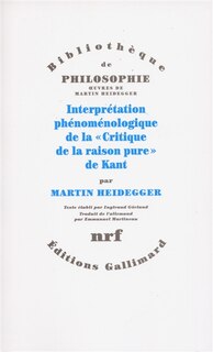 Front cover_Interprétation phénoménologique de la critique de la raison pure, de Kant