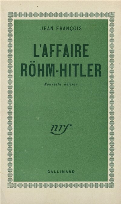 Couverture_L'affaire R&ouml;hm-Hitler