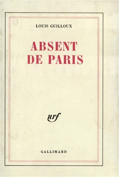 Front cover_Absent de Paris