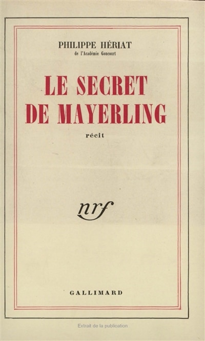 Front cover_Le Secret de Mayerling