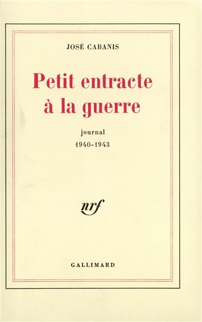 Couverture_Petit entracte à la guerre : journal 1940-1943