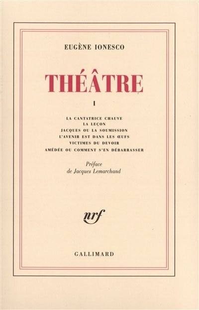 Front cover_Théâtre, Vol. 1