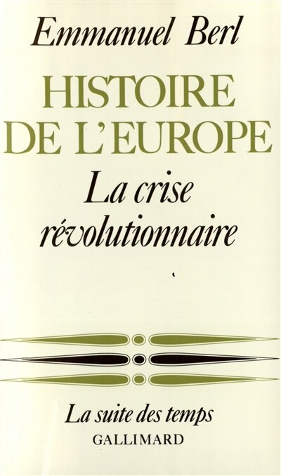 Front cover_La Crise révolutionnaire