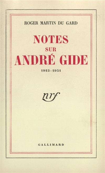 Couverture_Notes sur André Gide : 1913-1951