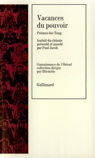 Front cover_Vacances du pouvoir : poèmes des Tang