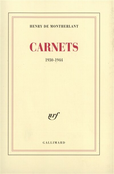 Front cover_Carnets : 1930-1944