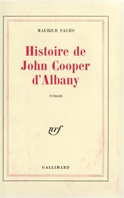 Front cover_Histoire de John Cooper d'Albany