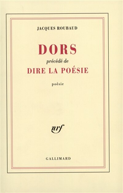 Front cover_Dors ; Dire la po&eacute;sie