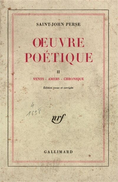 Front cover_Oeuvre poétique, Vol. 2