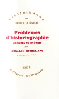 Front cover_Problèmes d'historiographie ancienne et moderne