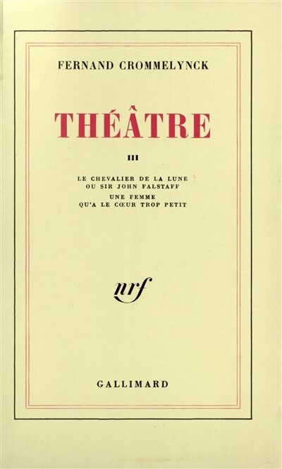 Front cover_Théâtre, Vol. 3
