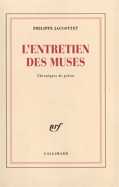 Front cover_L'entretien des muses : chroniques de poésie