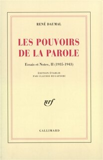 Front cover_Les Pouvoirs de la parole : 1935-1943